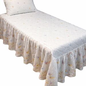 Sears Vintage Floral Butterfly Skirt Twin bedspread